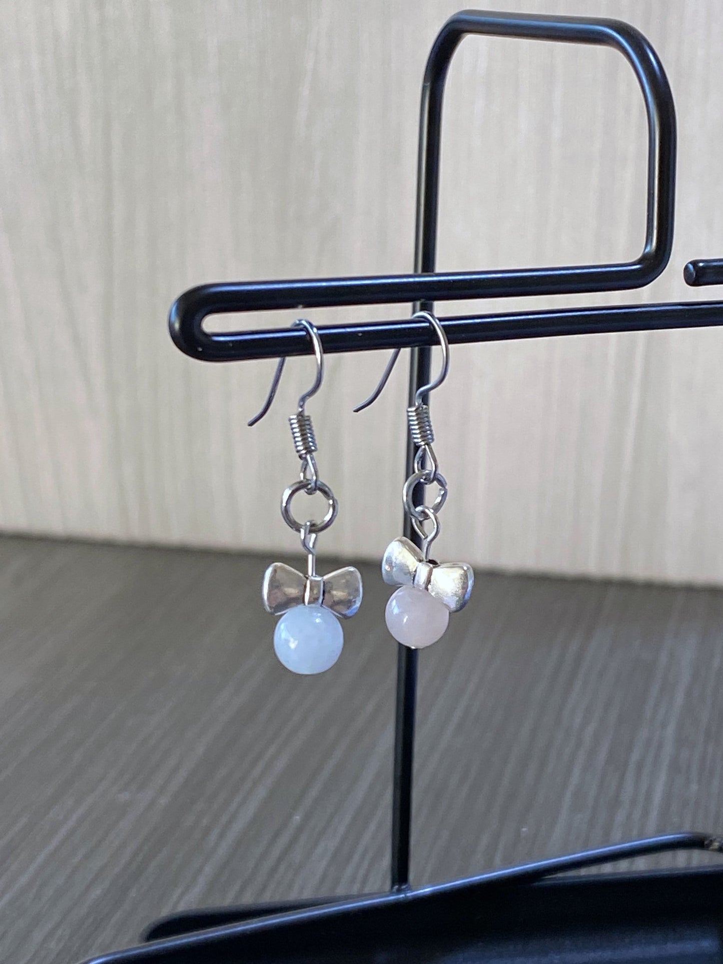 Gemstone Bow Earrings