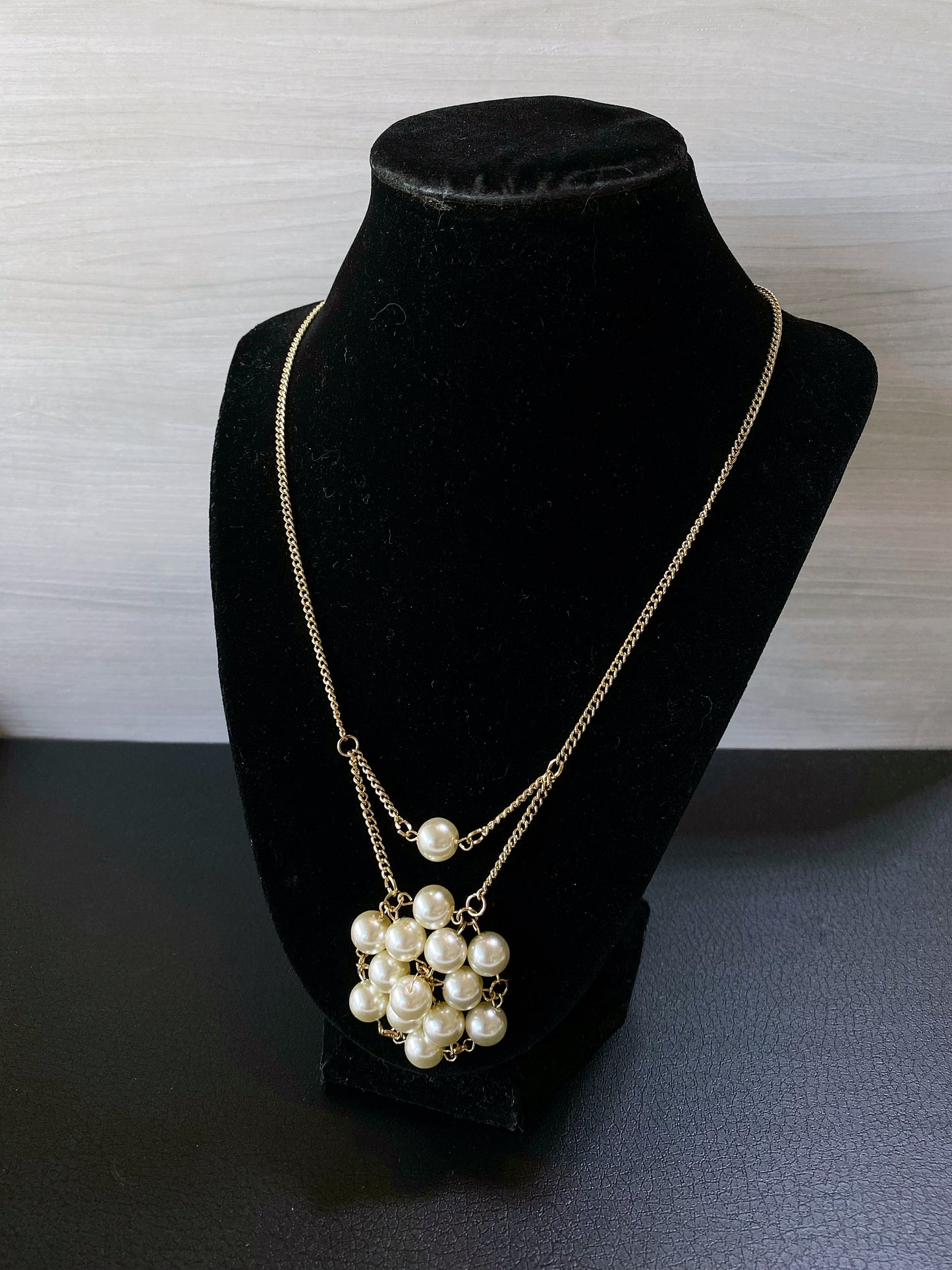 Gold Pearl Snowflake Necklace