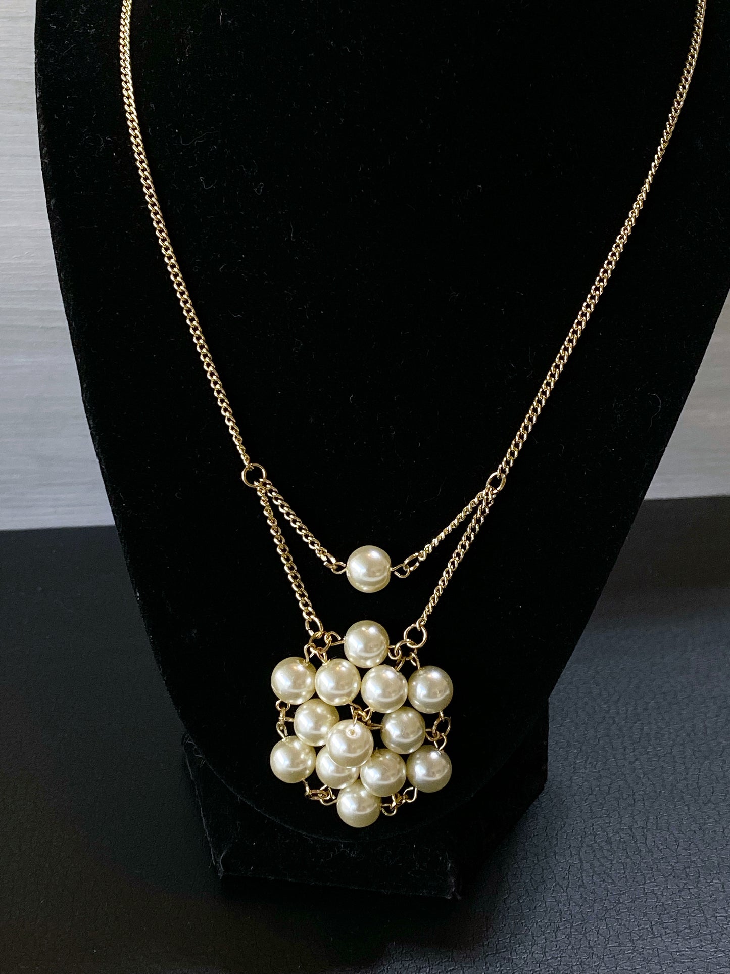 Gold Pearl Snowflake Necklace