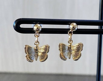 Gold-Plated Butterfly Earrings