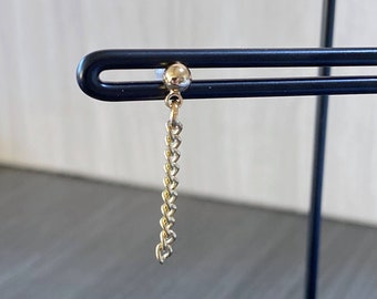 Single Chain Dangle Post Earring - Gold Plated Post