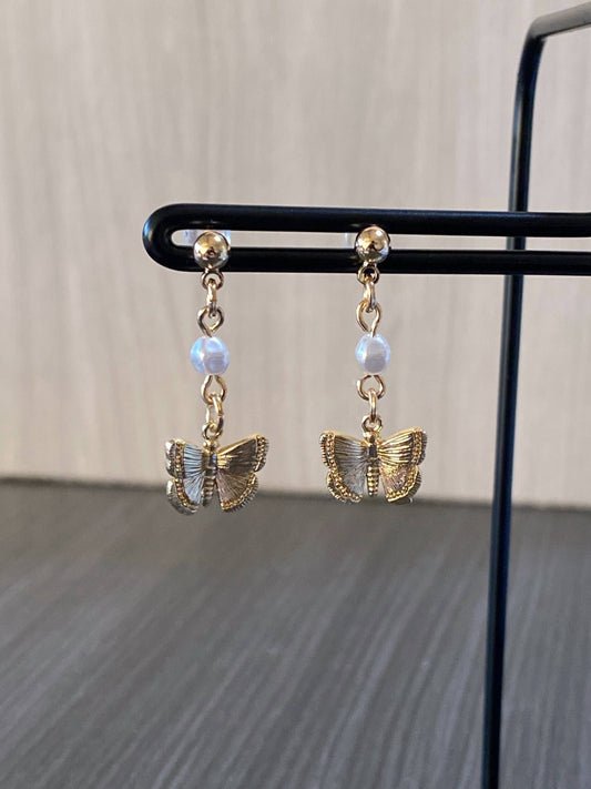 Gold-Plated Butterfly Earrings