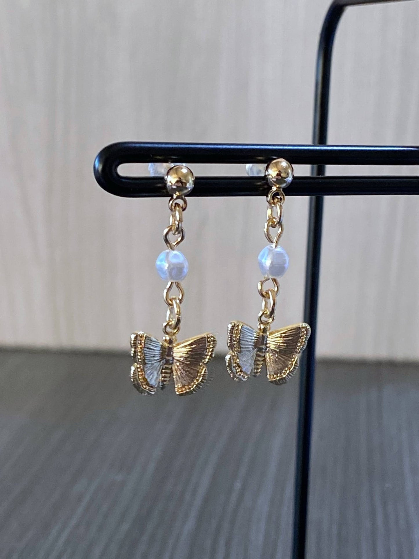 Gold-Plated Butterfly Earrings