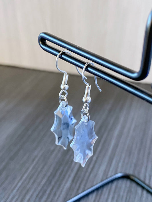 Silver Reclaimed Mirror Charm Earrings