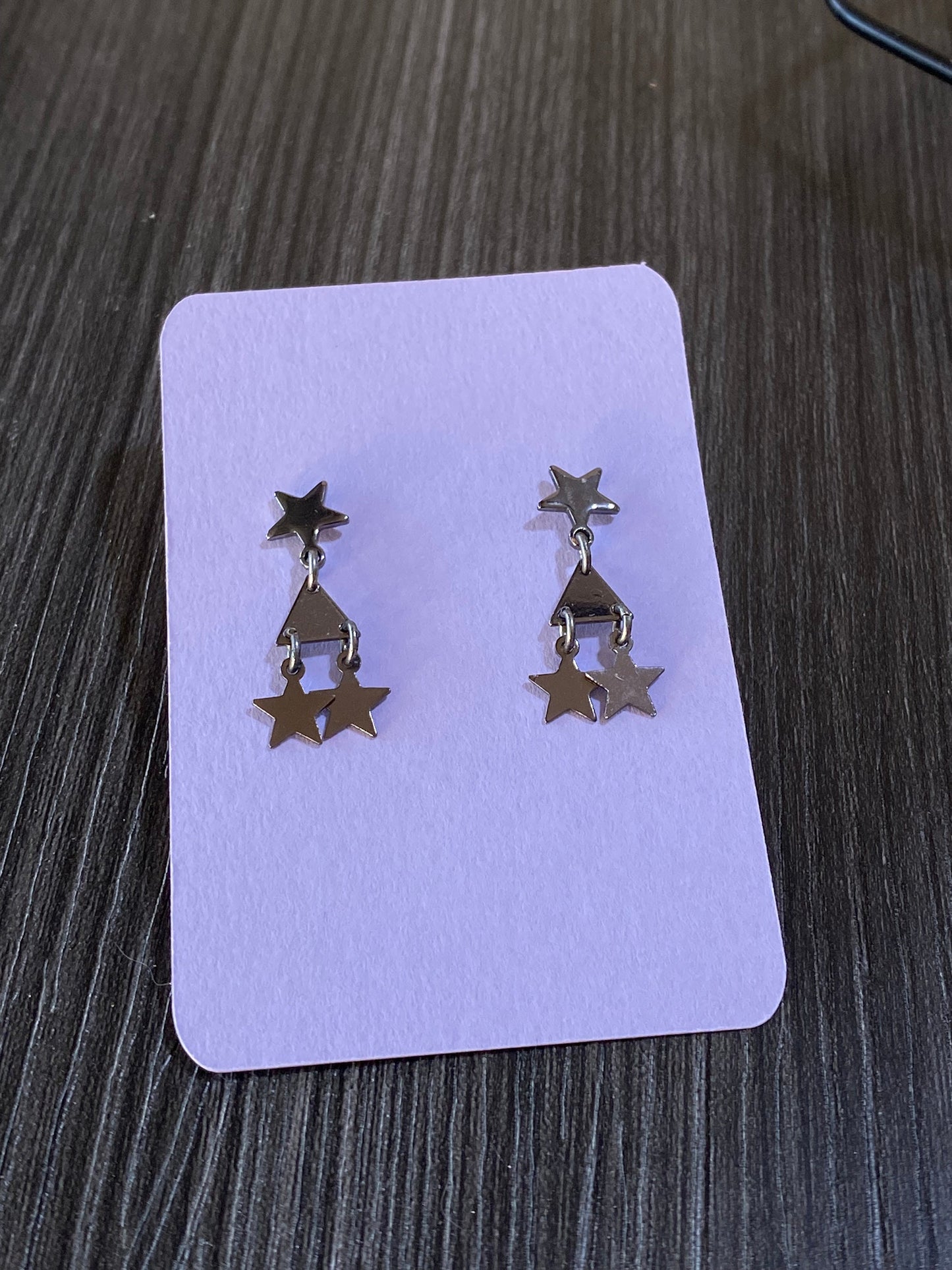 Gunmetal Star Stud Earrings