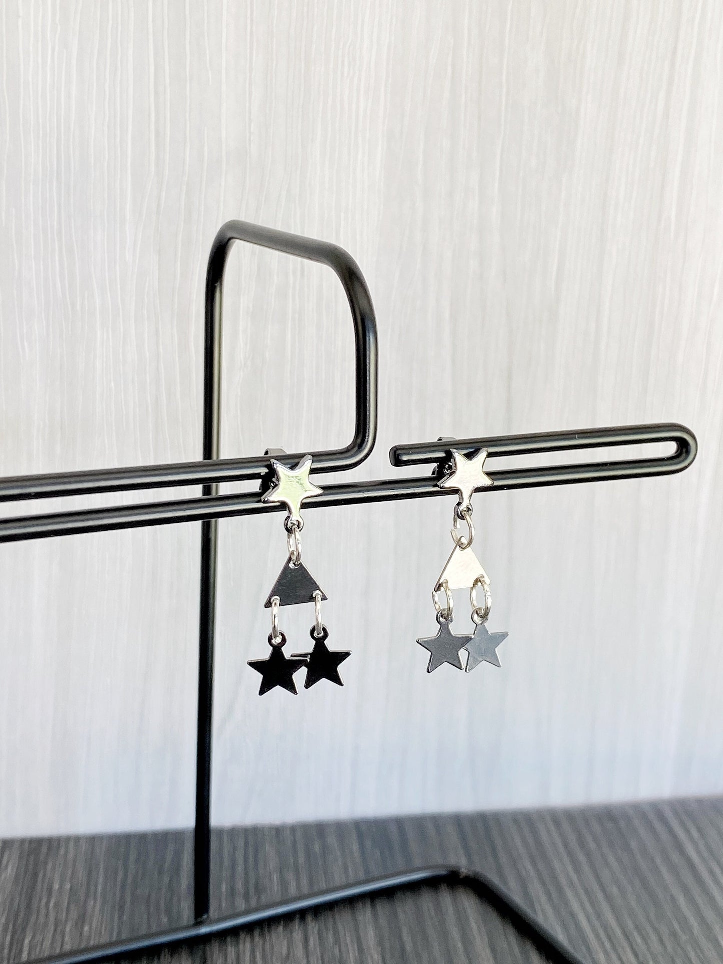 Gunmetal Star Stud Earrings