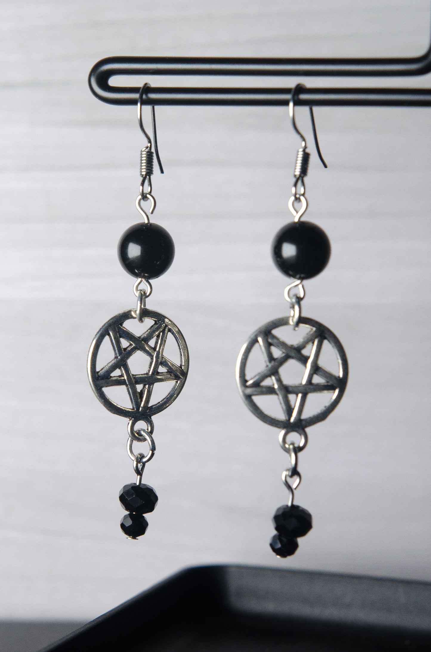 Black Obsidian Devil's Earrings